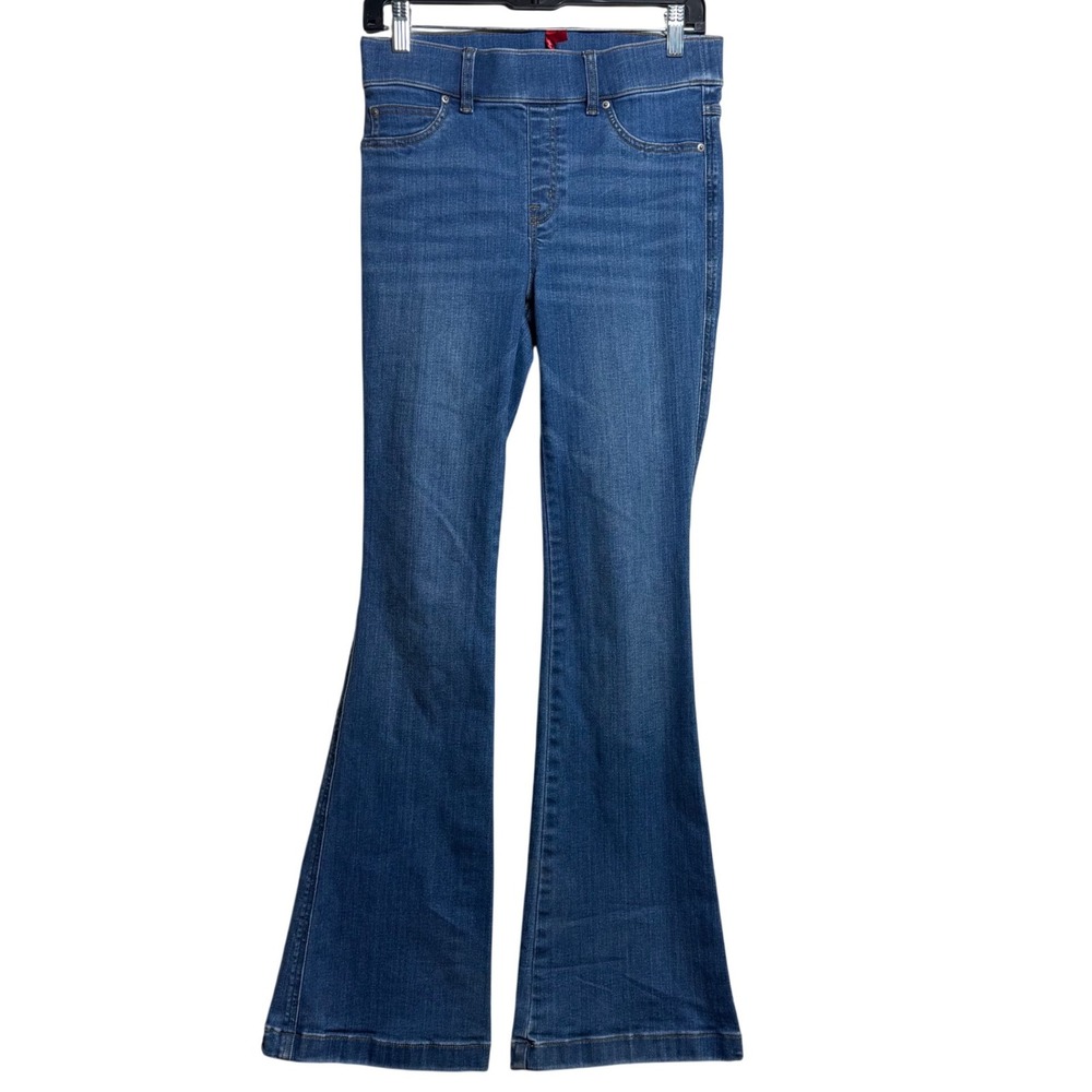 Spanx Flare Jeans Medium Wash High Rise Pull On Stretch Denim Small 20456Q